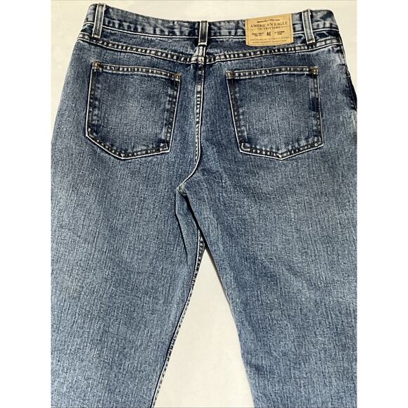American Eagle Button Fly Straight Leg Jeans Womens 10 Medium Wash Denim USA - Picture 4 of 15
